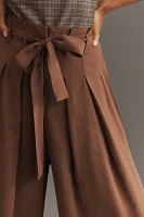 By Anthropologie Wide-Leg Paperbag Trousers