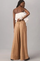 Maeve La Ponche Linen Pull-On Wide-Leg Pants