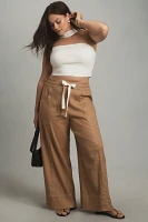 Maeve La Ponche Linen Pull-On Wide-Leg Pants