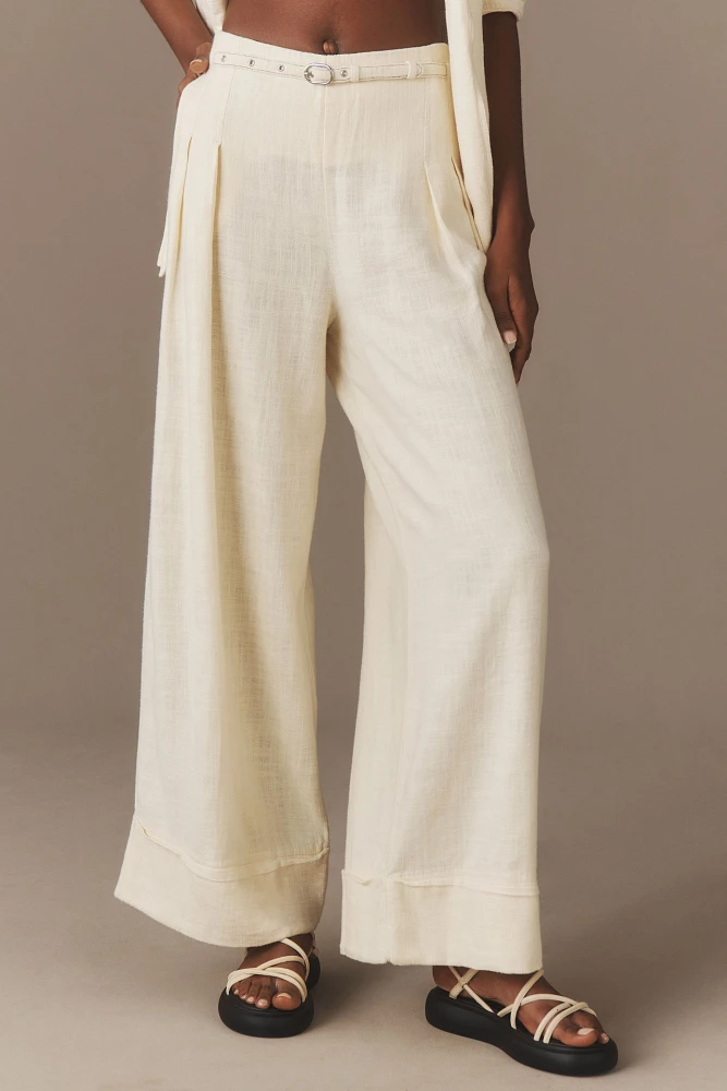 By Anthropologie Linen City Beach Trouser Pants