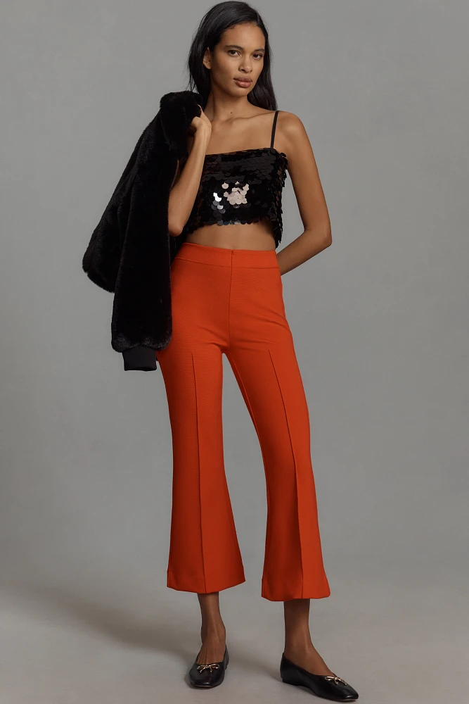 The Margot Kick-Flare Cropped Pants by Maeve: Textured Edition