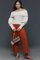 The Margot Kick-Flare Cropped Pants by Maeve: Textured Edition