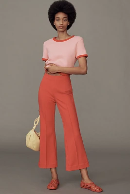 The Margot Kick-Flare Cropped Pants by Maeve: Textured Edition