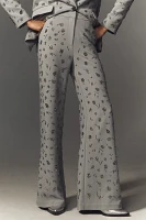 Maeve Crystal-Encrusted Soft Trouser Pants