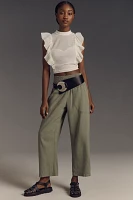The Reese Smocked Pull-On Barrel Pants by Pilcro: Linen Blend Edition