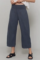 The Reese Smocked Pull-On Barrel Pants by Pilcro: Linen Blend Edition