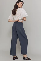 The Reese Smocked Pull-On Barrel Pants by Pilcro: Linen Blend Edition