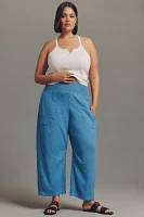 The Reese Linen Blend Pull-On Barrel Pants by Pilcro