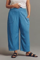 The Reese Linen Blend Pull-On Barrel Pants by Pilcro