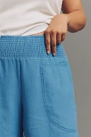 The Reese Linen Blend Pull-On Barrel Pants by Pilcro