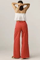 Maeve Scallop Wide-Leg Pants