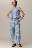 The Reese Smocked Pull-On Barrel Pants by Pilcro: Printed Edition