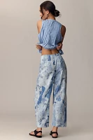 The Reese Smocked Pull-On Barrel Pants by Pilcro: Printed Edition