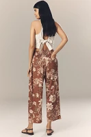 The Reese Printed Smocked Pull-On Barrel Pants by Pilcro