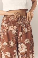 The Reese Printed Smocked Pull-On Barrel Pants by Pilcro