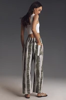 The Reese Smocked Pull-On Barrel Pants by Pilcro: Printed Edition