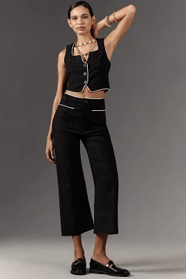 The Colette Piped Cropped Wide-Leg Pants by Maeve: Magic Fabric Edition