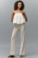 Maeve Linen-Blend Flare Trouser Pants