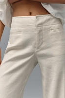 Maeve Linen-Blend Flare Trouser Pants