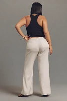 Maeve Linen-Blend Flare Trouser Pants