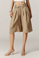 By Anthropologie Ruched Poplin Gaucho Pants