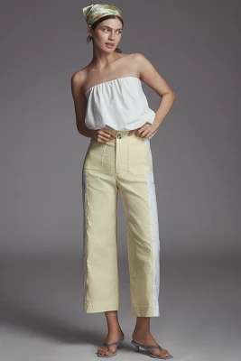 The Colette Cropped Wide-Leg Pants by Maeve: Embroidered Magic Fabric Edition