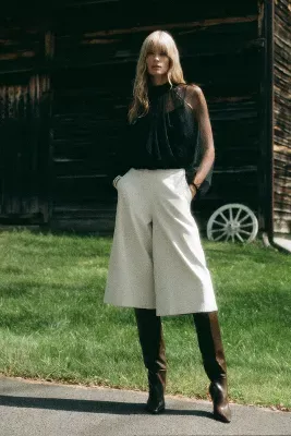 Beatrice .b Met Faux Leather Culottes