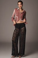 S/W/F Sheer Lace Wide-Leg Pants