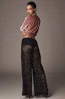 S/W/F Sheer Lace Wide-Leg Pants