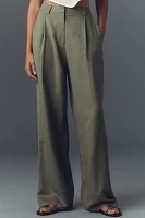 Lioness Petite La Quinta Linen Blend Pleated Pants