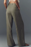 Lioness Petite La Quinta Linen Blend Pleated Pants