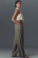 Lioness Petite La Quinta Linen Blend Pleated Pants
