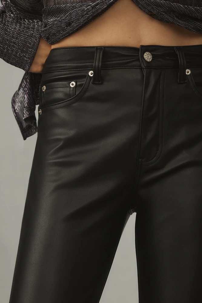 Daze Denim Shy Girl High-Rise Faux Leather Cropped Pants