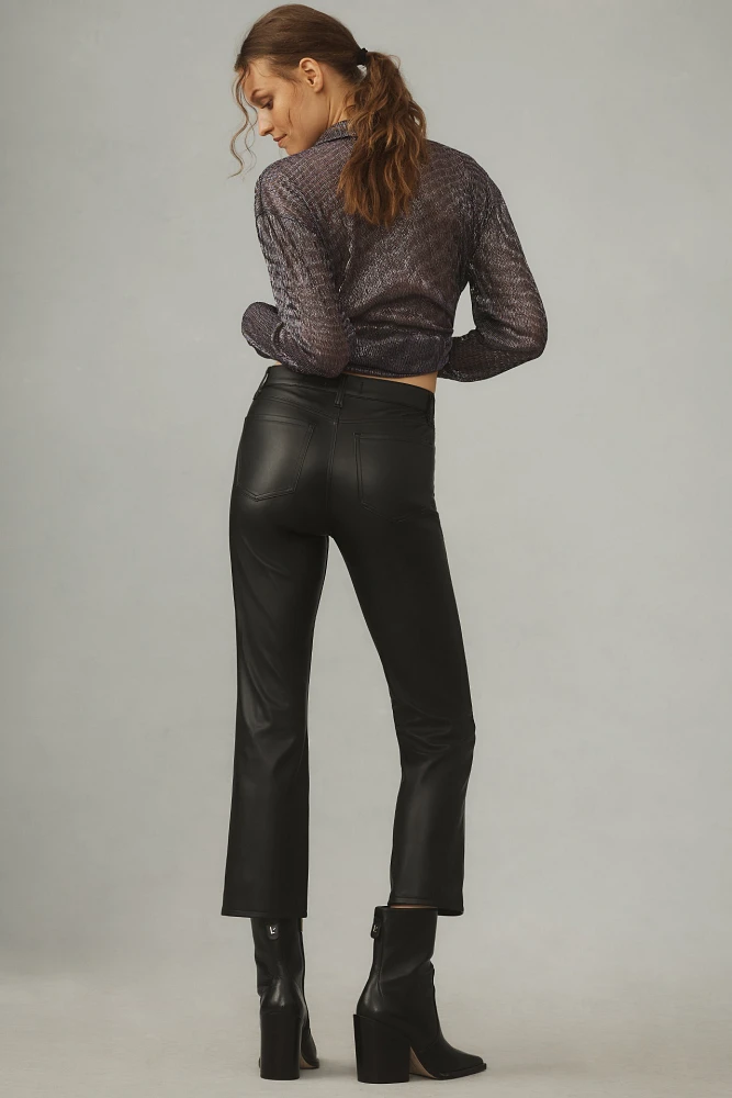 Daze Denim Shy Girl High-Rise Faux Leather Cropped Pants