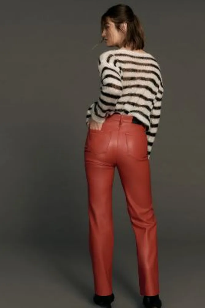 Cassie Exposed Zipper Faux-Leather Pants