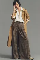 Maeve Plaid Wide-Leg Trousers