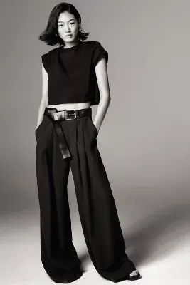 The Avery Pleated Wide-Leg Trousers