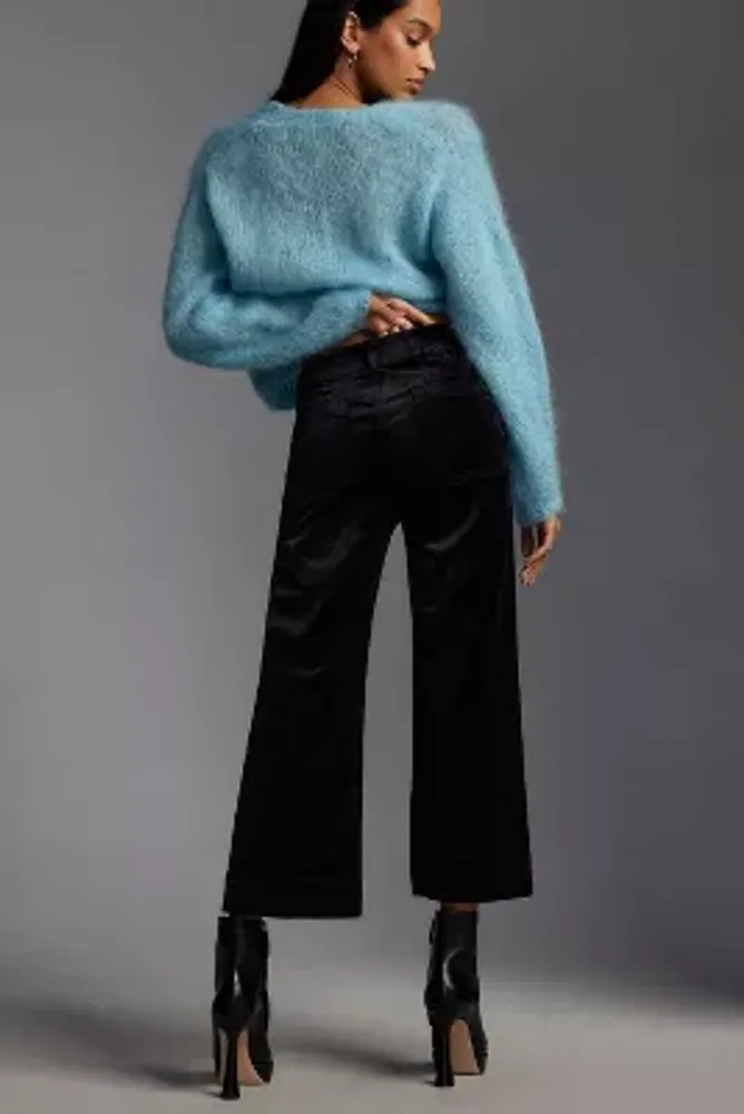 The Colette Cropped Wide-Leg Velvet Pants by Maeve