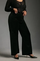 The Colette Cropped Wide-Leg Velvet Pants by Maeve