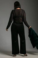 The Colette Cropped Wide-Leg Velvet Pants by Maeve