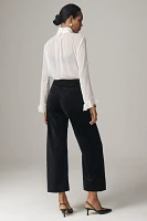 The Colette Velvet Crop Wide-Leg Pants by Maeve