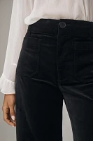The Colette Velvet Crop Wide-Leg Pants by Maeve