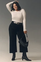 The Colette Velvet Crop Wide-Leg Pants by Maeve