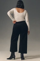 The Colette Velvet Crop Wide-Leg Pants by Maeve
