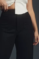 The Colette Cropped Wide-Leg Pants by Maeve: Ponte Edition