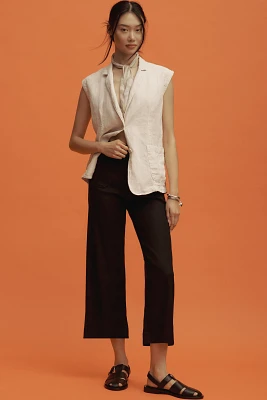 The Colette Cropped Wide-Leg Pants by Maeve: Linen Edition