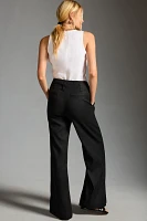 The Naomi Linen Wide-Leg Flare Pants by Maeve