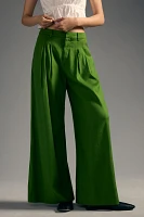 The Avery Pleated Wide-Leg Trousers by Maeve: Linen Edition