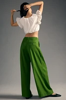 The Avery Pleated Wide-Leg Trousers by Maeve: Linen Edition