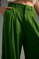 The Avery Pleated Wide-Leg Trousers by Maeve: Linen Edition